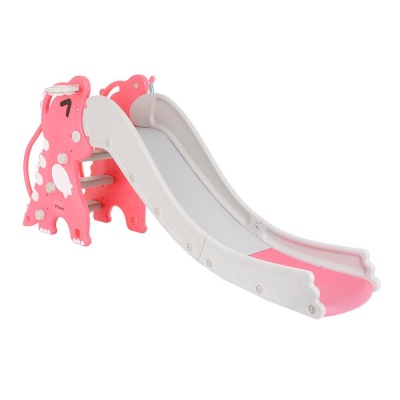 Детская горка с баскетбольным кольцом Дино Pituso L-NLL03 коралл 01